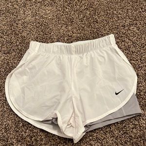 Nike Running Shorts, Gray and White; size medium; worn once